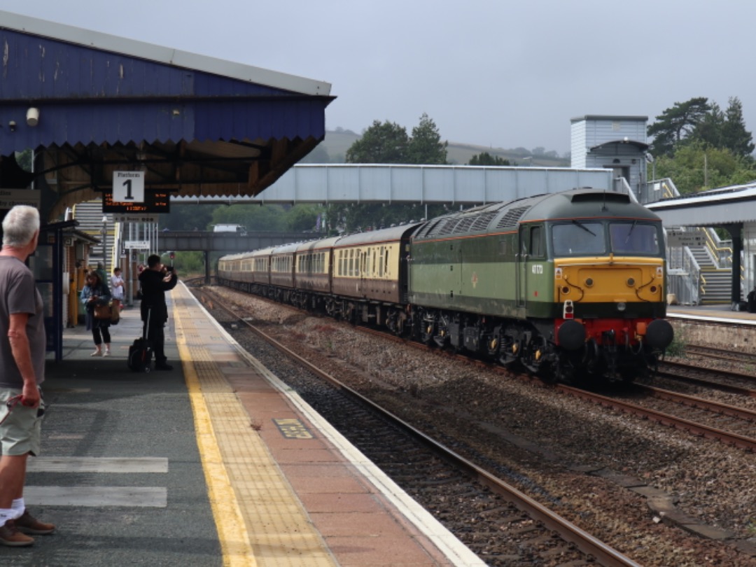 OfficiallyCharles on Train Siding: Boden Rail Class 50050 'Fearless' with Vintage Trains 47773 trailing pass Totnes with a Vintage Trains Plymouth
excursion (24/08/2022)