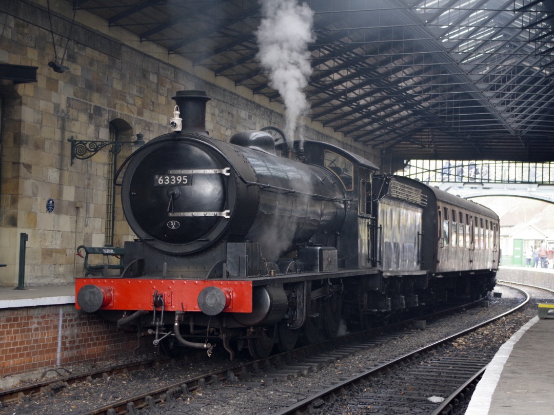 James Wells on Train Siding: The preserved North Eastern Railway T2/LNER Q6 arrives at Pickering on the North Yorkshire Moors Railway.