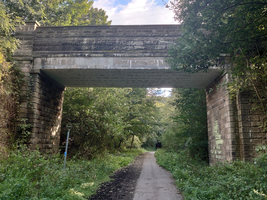 Moon on Train Siding: The South and North Tunnel portals at Thurgoland Tunnel, forner Woodhead line, near Sheffield. Western tunnel is used by a footpath/cycle
route,...