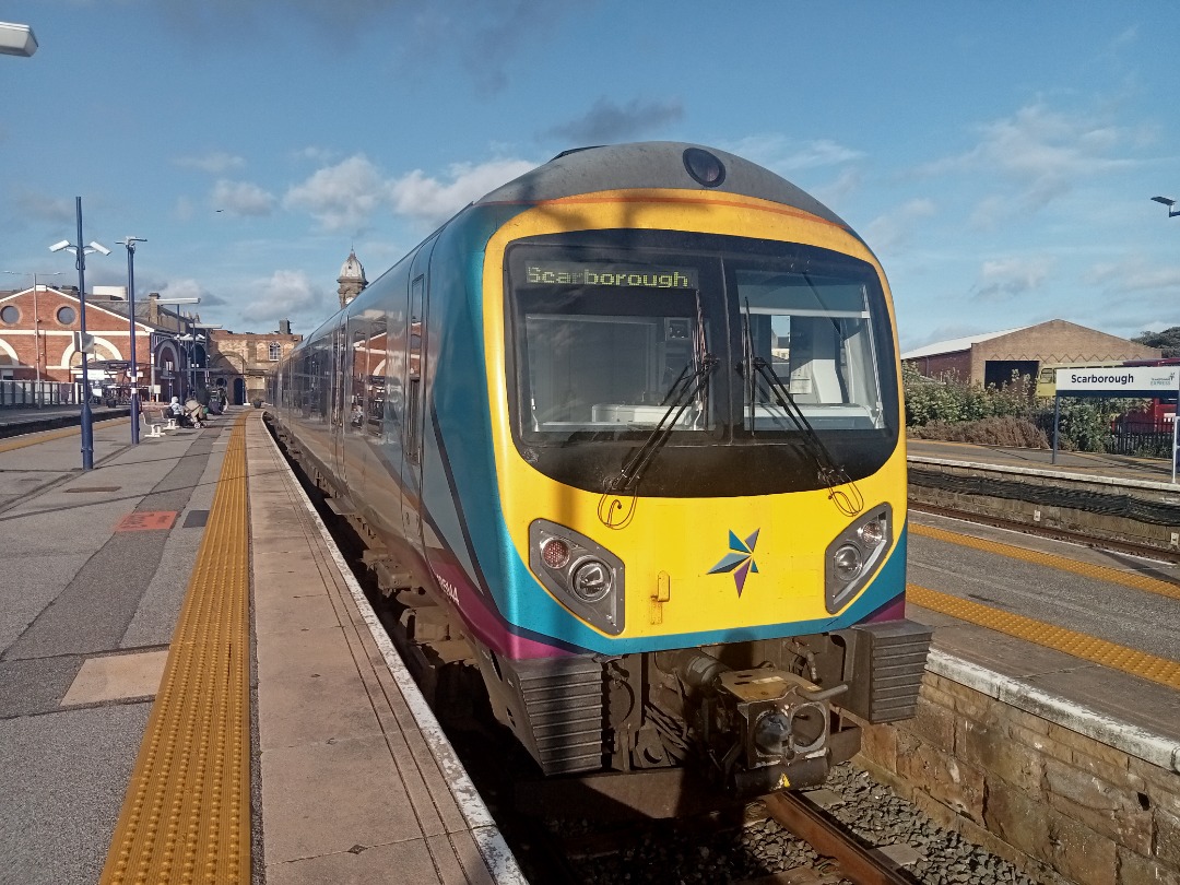 LucasTrains on Train Siding: Class #185144 at Scarborough platform 2, the unit was supposed to run the 16:48 Scarborough - Manchester Piccadilly but due to a
platform...