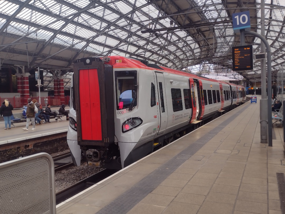 Hardley Distant on Train Siding: CURRENT: 197009 stands at Liverpool Lime Street Station today having just arrived with the 1F99 14:43 Chester to Liverpool Lime
Street...