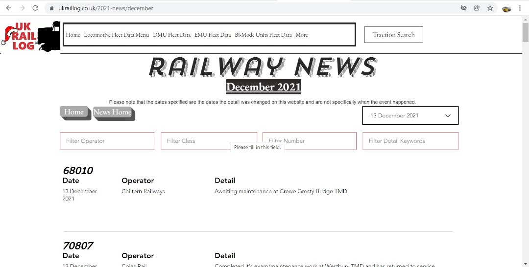 UK Rail Log on Train Siding: Tonight's stock update is now available in Railway News & includes news of more Class 66's entering the UK market,
another Class 720...