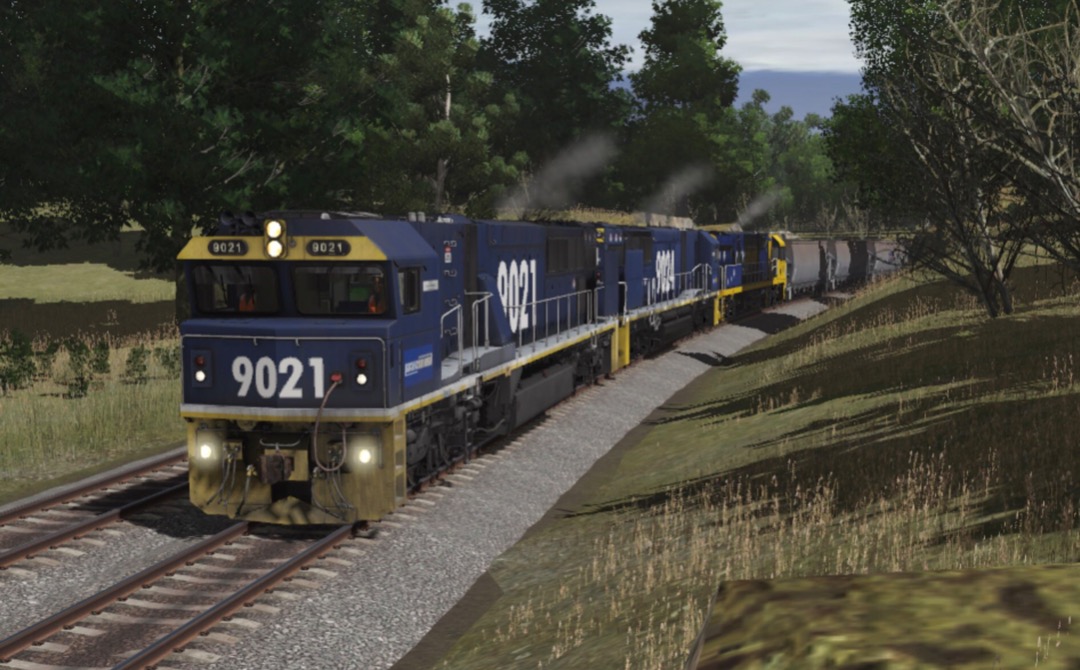 Rohan Train Vlogs on Train Siding: ...and a screenshot from trainz. This shows 9021, 9024 and 9201 leading a coal train #pacificnational #90class #92class
#trs19