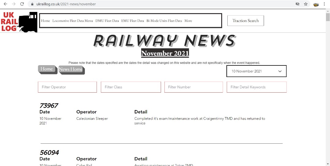 UK Rail Log on Train Siding: Today's stock update is now available in Railway News and includes plenty of new names for loco's as well as new colours
for a TfW unit