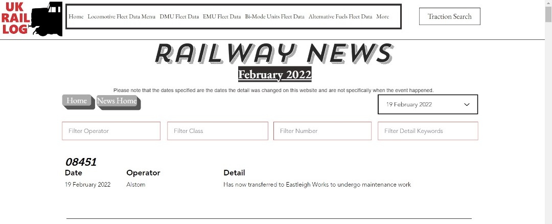 UK Rail Log on Train Siding: Today's stock update is now available in Railway News and includes news of the Class 484 set being completed, another Class
323 being...