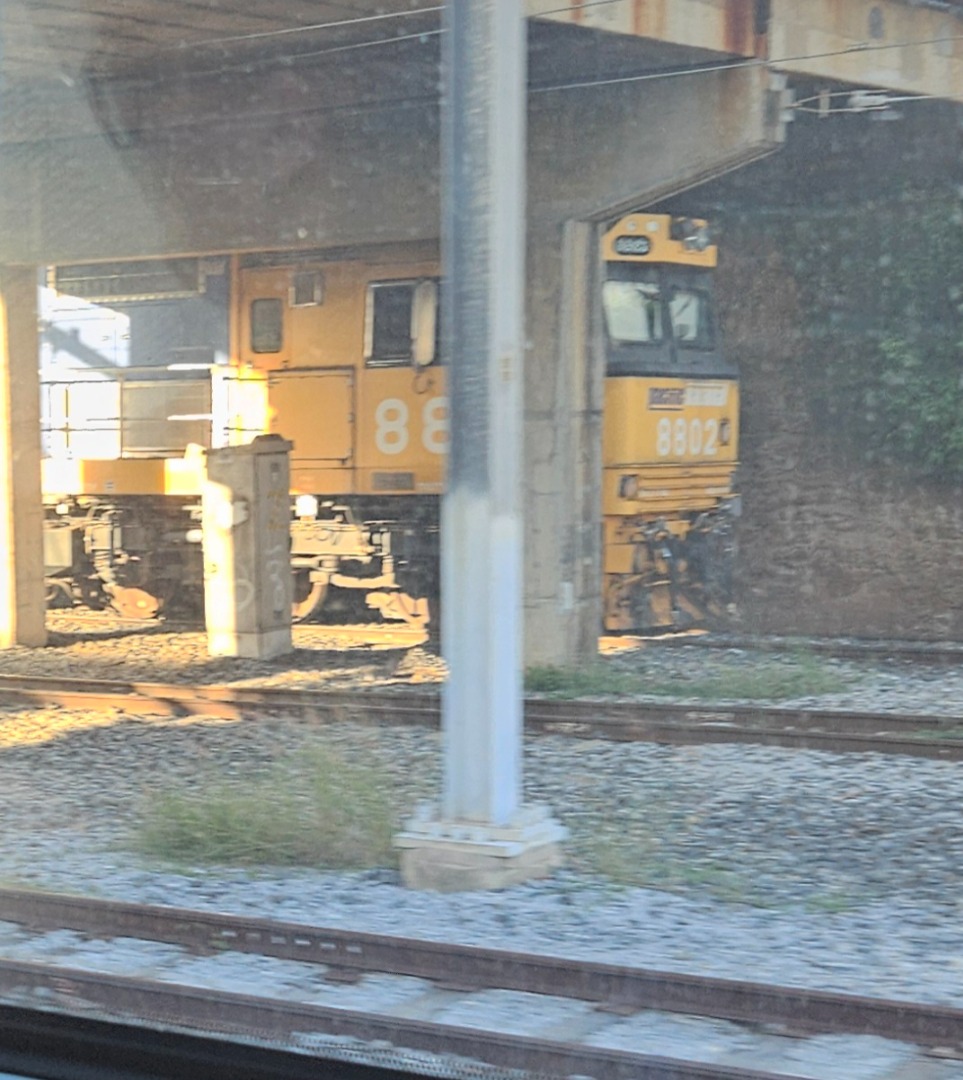 Geoff on Train Siding: Some pics taken while onboard the Rockhampton bound tilt yesterday. A NGR set we overtook at Eagle Junction. Another NGR stabled at
Maryborough...
