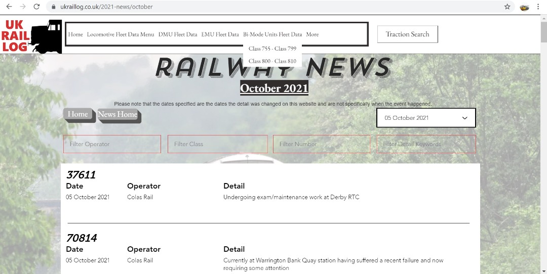 UK Rail Log on Train Siding: Today's stock update is now available in Railway News & includes news of more Cl. 365's heading to scrap as well as
Cl. 707's heading to...