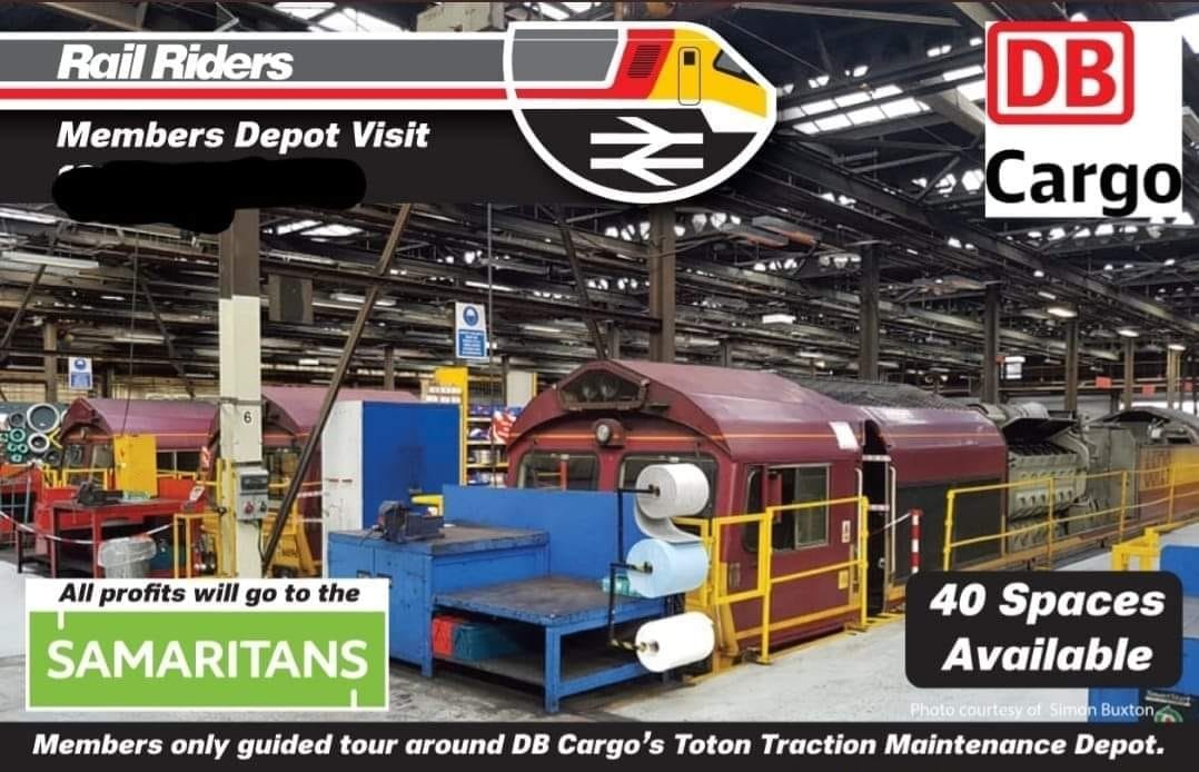 Rail Riders on Train Siding: Well done to all our members that managed to get tickets for our DB CargoUK Toton depot tour, you have raised over £1000 for
the...