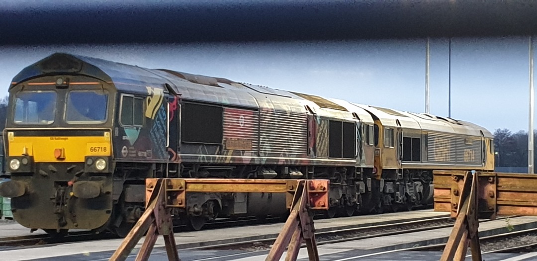 andrew1308 on Train Siding: Went out for a drive and found myself at Tonbridge West Yard.. Here we have 66718, 66714, 66722 and I can't make out the number
on the...