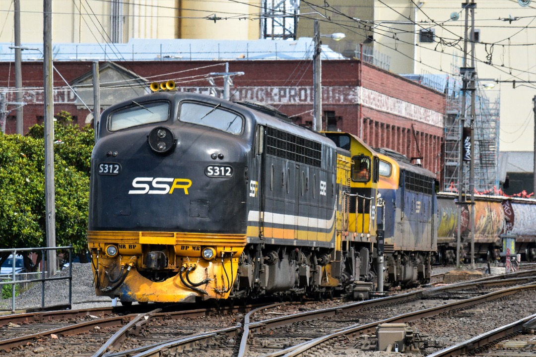 Shawn Stutsel on Train Siding: SSR's S312 and T381 shunt back onto B76 before running around to the front of the Empty Grain Hoppers in readiness for their
next...