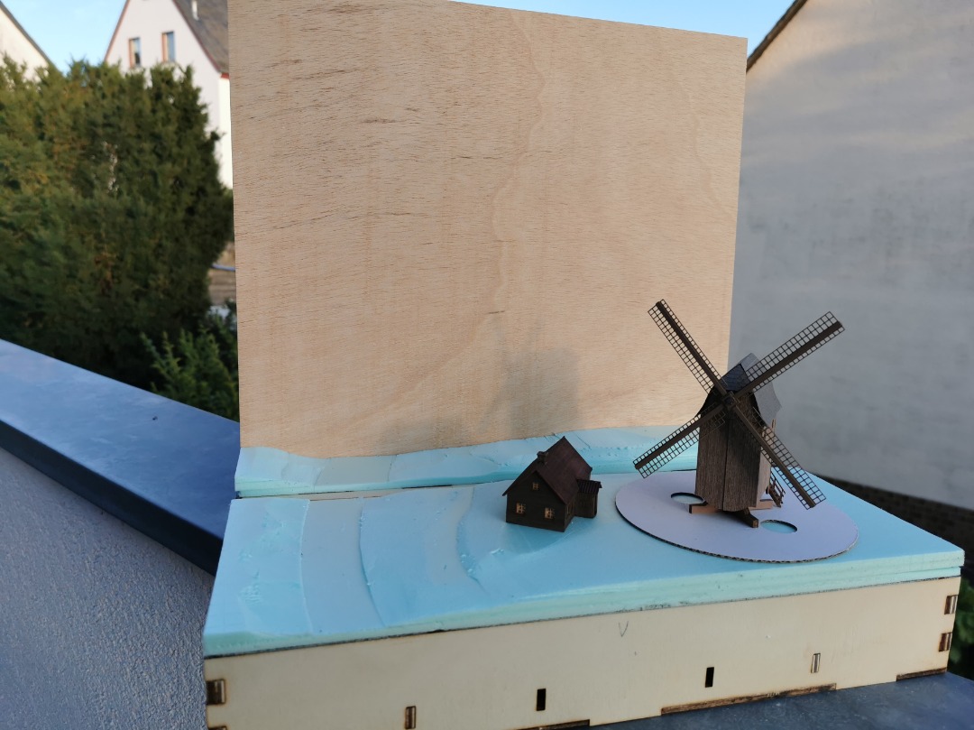 ping941 on Train Siding: There is only a very small progress at the moment. A windmill with a small house for the Miller family - the railroad track will be
hidden...