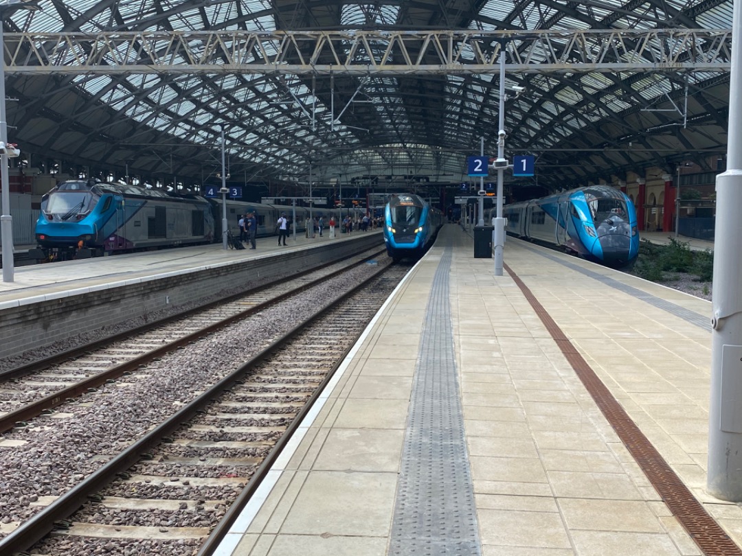 Ross McCall on Train Siding: All theee Nova Sets lined up at Liverpool Lime Street; Nova 1 802207 (P1), Nova 2 397001 (P2), Nova 3 68027 (P4)