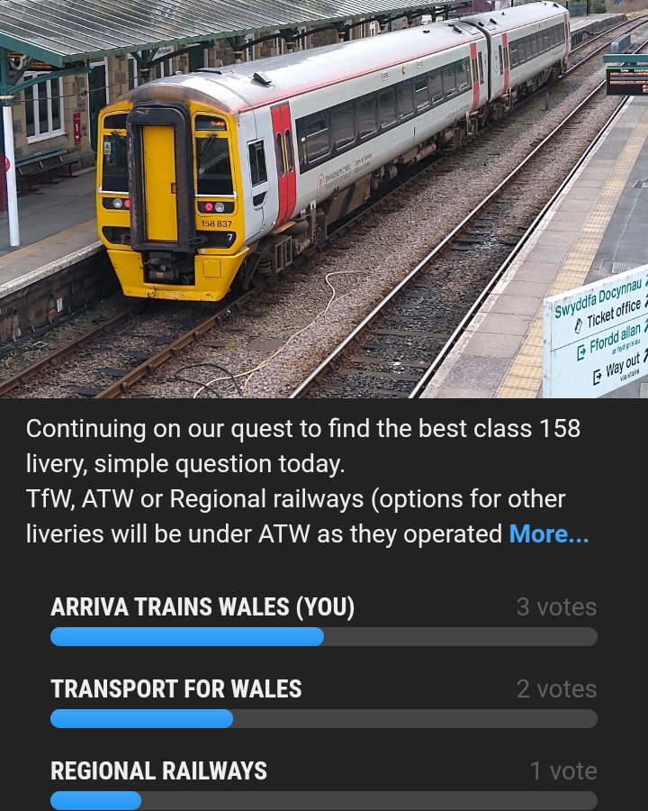 I like Transport on Train Siding: TfW and Arriva draw. So they'll battle it out now with Central and Alphaline here too.