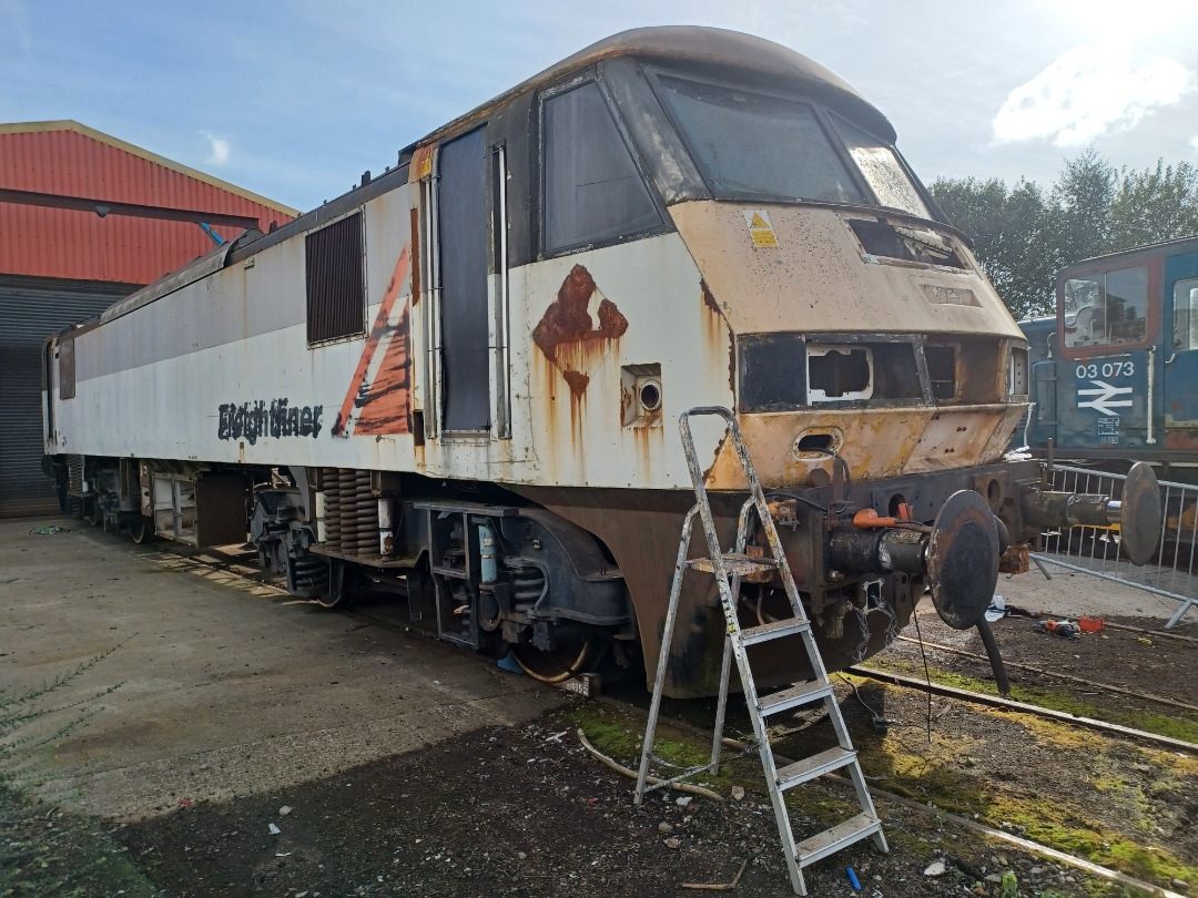 Trainnut on Train Siding: #photo #train #electric #depot 90050 at Crewe Heritage Centre. The process has started on restoration. I will update on the progress
of it....