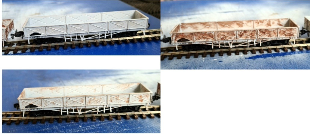 Geoff on Train Siding: Finally got around to weathering my new wagons. All Wuiske HOn3.5. The HJS set was originally HO, but I have changed the bogies over.
Changed...