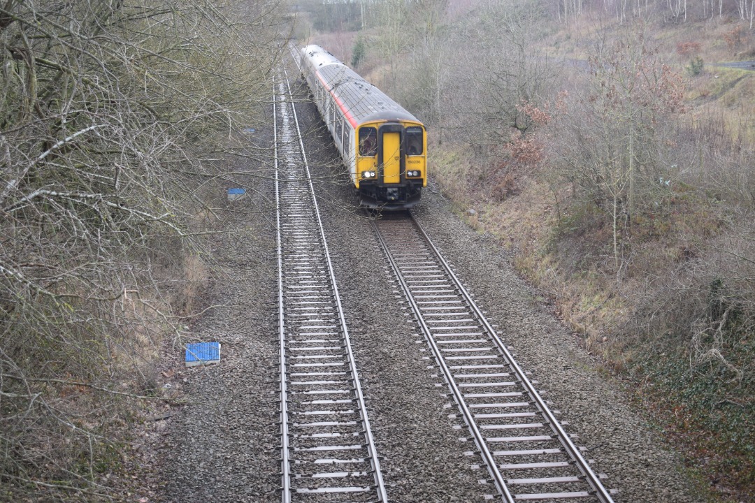 Hardley Distant on Train Siding: CURRENT: 150236 (Leading) and 158822 (Behind) pass Rhostyllen on the outskirts of Wrexham today with the 1D12 09:08
Birmingham...