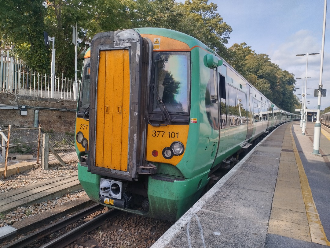 The Southern Traveller on Train Siding: Class 377 Standing At Preston Park awaiting departure working 5C45 To Bognor Regis via Littlehampton