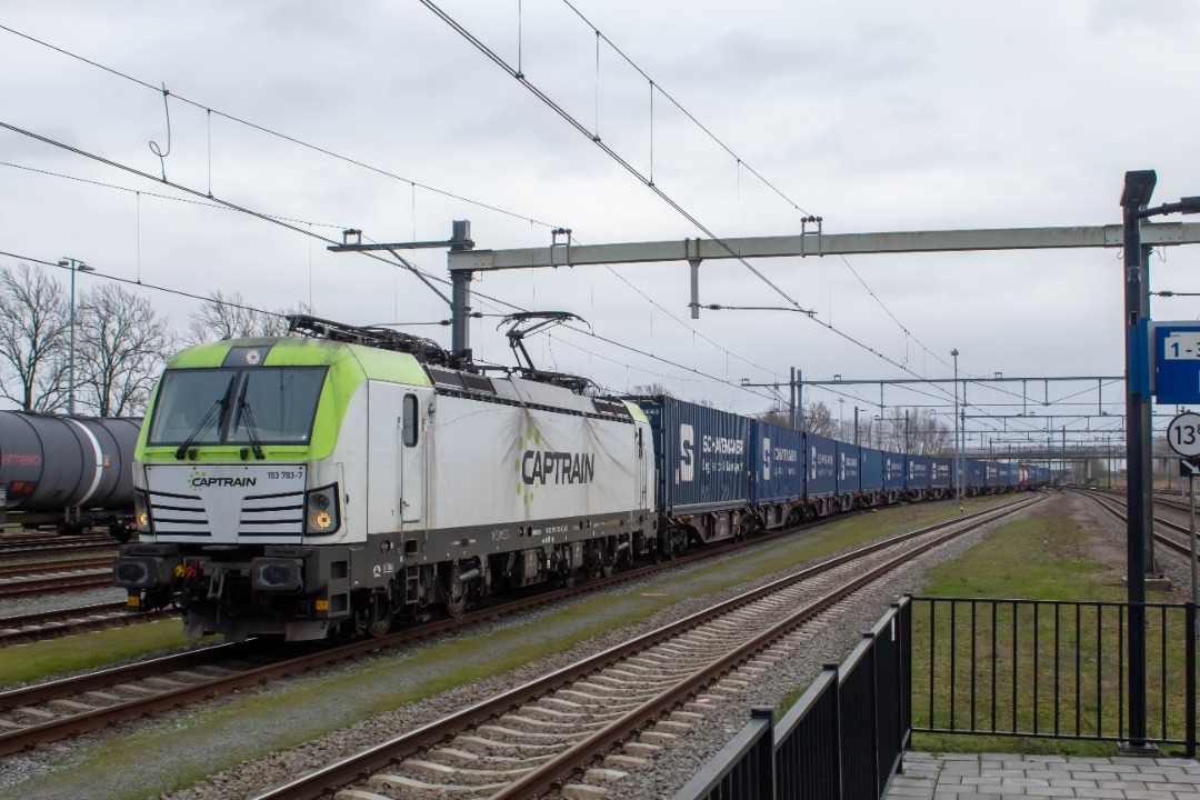 Mike on Train Siding: Rail Force One / Captrain 193 783 with the Kąty shuttle arriving form Poland in Lage Zwaluwe (NL) on 24-02-2023.