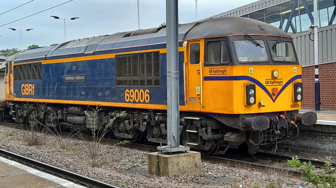 Isha Kenmare on Train Siding: GBRf class 69 006 waiting to depart Peterborough Station 07/05/24. First one of this class I've seen.