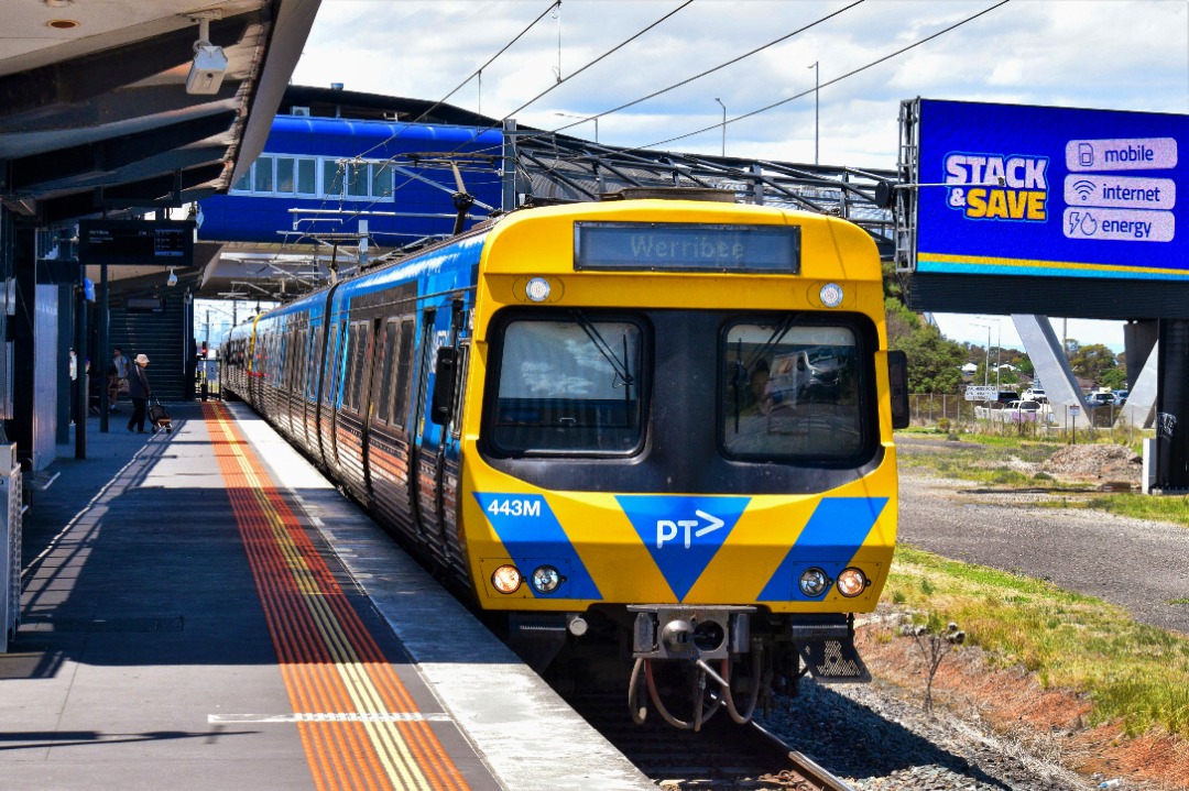 Shawn Stutsel on Train Siding: A Melbourne Metro Trains Comeng set arrives at Williams Landing Station, Melbourne, with a Werribee service...