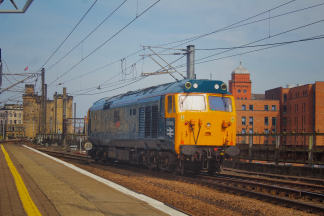 Connor Murdoch on Train Siding: Class 50 preservation society disel locomotive class 50 (No.50050"fearless") idles through Newcastle central station
on the 0Z11 from...