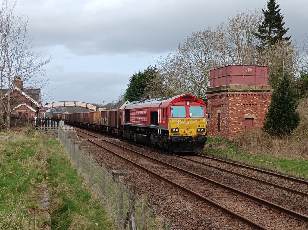 The Whistlestopper on Train Siding: DB Cargo class 66/1 No. #66136 still wearing the 'Yiwu-London Train' vinyls passing Appleby this morning working
6E97 1044 New...