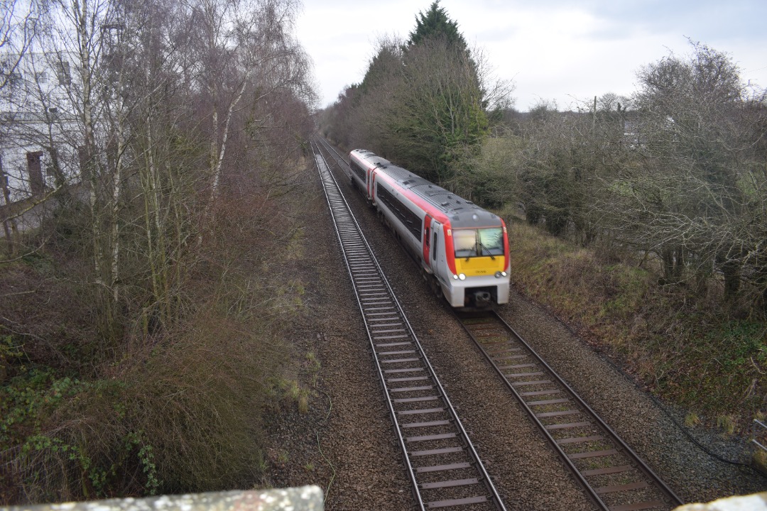 Hardley Distant on Train Siding: CURRENT: 175008 passes Rhostyllen on the outskirts of Wrexham today with the 1V94 08:05 Holyhead to Cardiff Central (Transport
for...