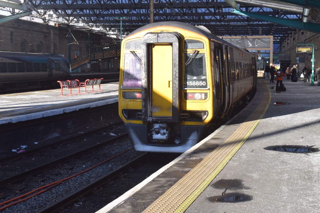 Hardley Distant on Train Siding: CURRENT: 158850 stands in one of Carlisle Station's Southern end bay platforms yesterday having arrived with the 2H12
07:48 Leeds to...