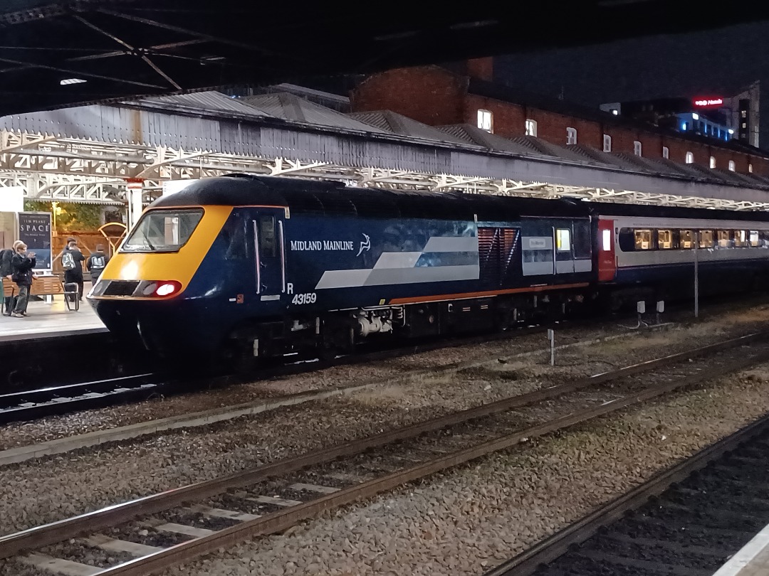 Trainnut on Train Siding: #photo #train #hst #station 43159 & 43089 on the 125 Group tour The Midland Venturer. Photographed at Nottingham and St Pancras