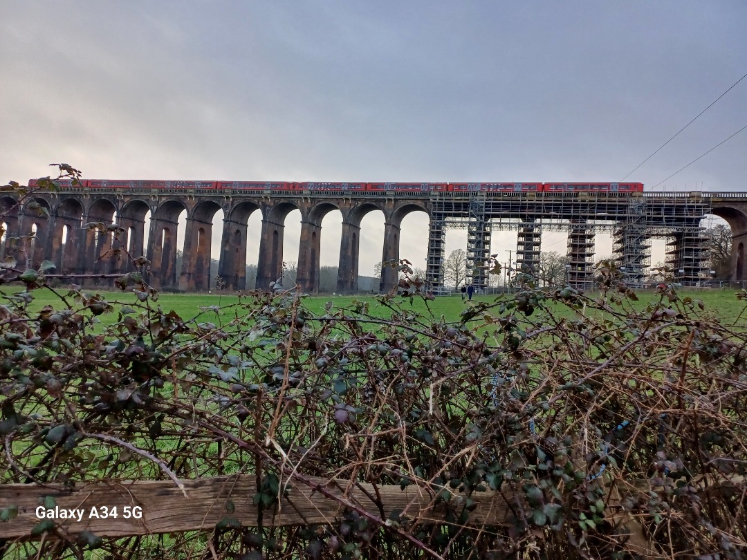 Train Matt1 on Train Siding: A Class 387 passing over the viaduct on a grey overcast day #trainspotting #train #emu #photo #viaduct #ousevalley #westsussex
