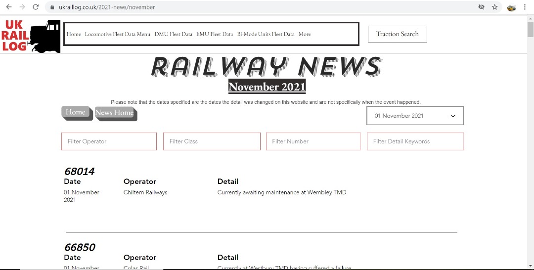 UK Rail Log on Train Siding: Today's stock update is now available in Railway News and includes news of the return of the Island Line with their new Class
484 units...