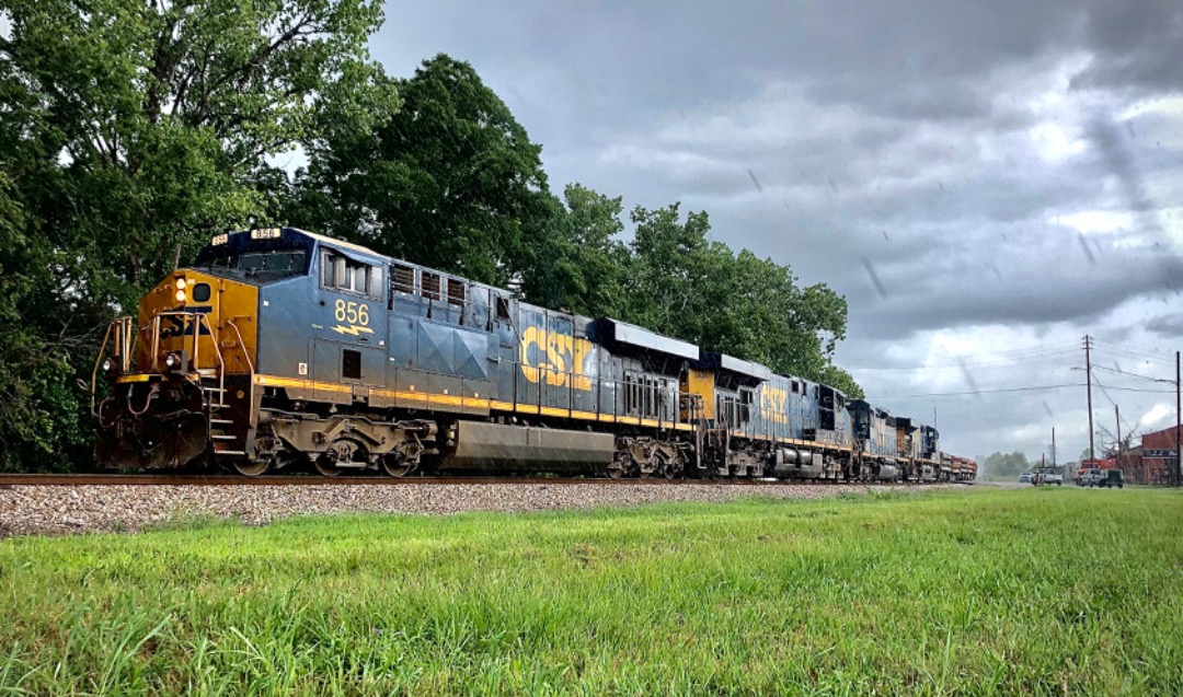Christopher Jones on Train Siding: A CSX rock train pulls out of the south end of Montgomery yard as rain begins to roll in creating some interesting lighting
for this...