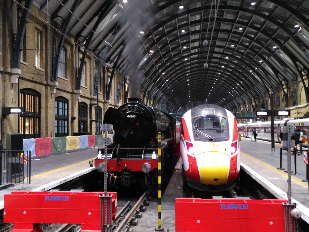 Rafael on Rails on Train Siding: Commemorating the centenary of The Flying Scotsman, 60103 at King's Cross Station. Visiting all the way from the National
Railway...