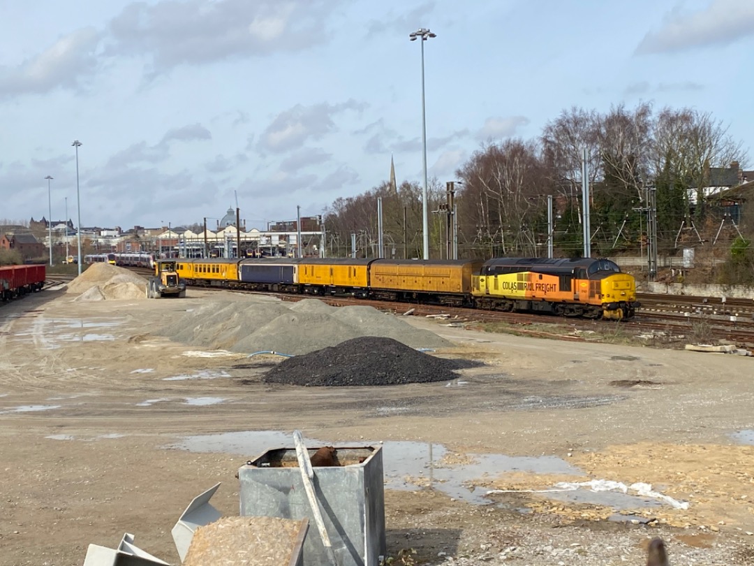 George on Train Siding: Class 37 37421 at Norwich Goods Yard after arriving in the morning from Derby RTC via the Great Eastern Mainline and Bury St Edmunds