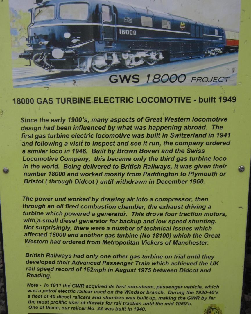 ceinneidigh54 on Train Siding: Thought you might find information on 18000 interesting...credits. Didcot Publicity signage.