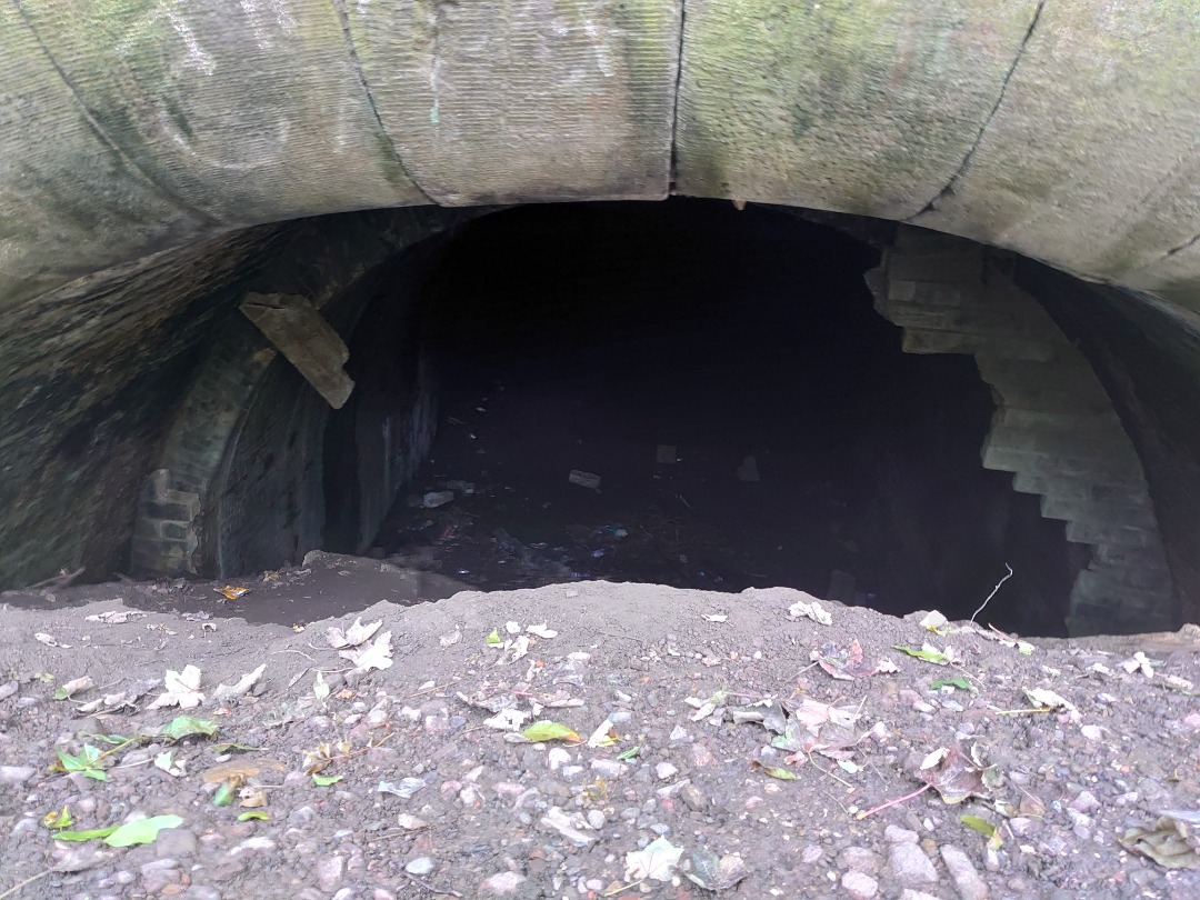Moon on Train Siding: The South and North Tunnel portals at Thurgoland Tunnel, forner Woodhead line, near Sheffield. Western tunnel is used by a footpath/cycle
route,...