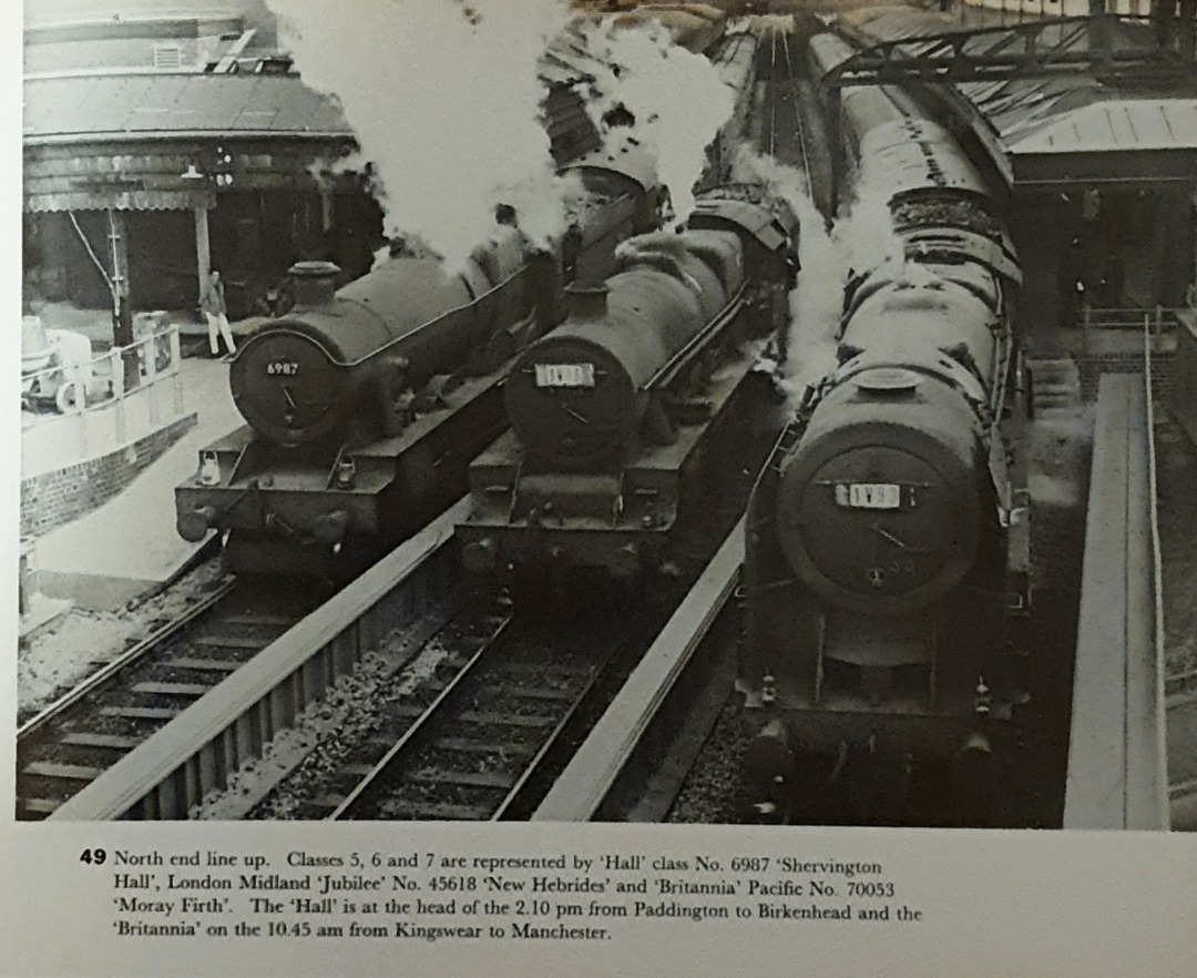 Timothy Shervington on Train Siding: I found another photo of Shervington Hall 6987 this is from a book I was recently given. She is on a express while at
Shrewsbury