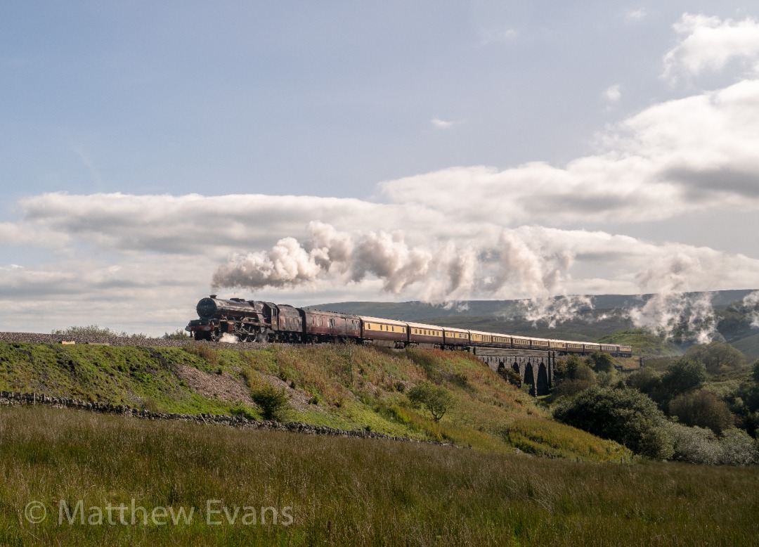 Matt Evans on Train Siding: 6201 'Princess Elizabeth' crosses Lunds Viaduct with a Northern Belle to Carlisle. September 2020