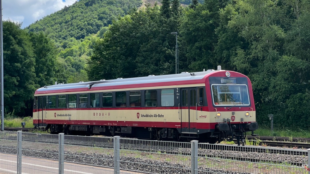 Martin on Train Siding: NE 81 (German Class 626) operated by Schwäbische Alb-Bahn (SAB) is shunting in Schelklingen near Ulm.