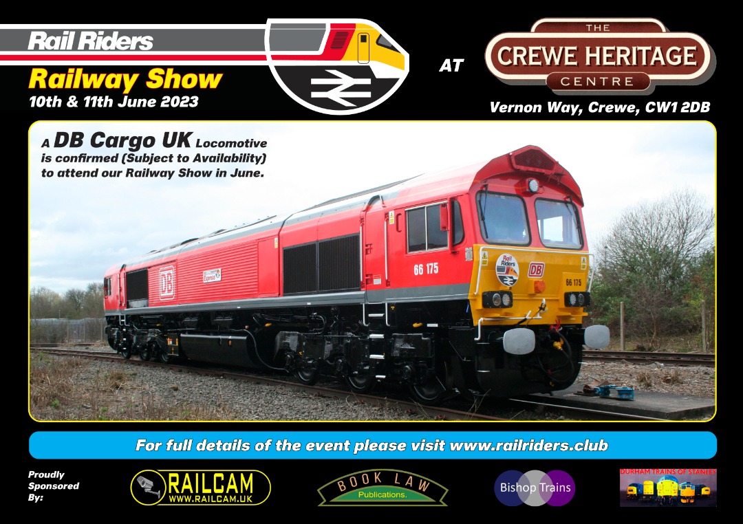 Rail Riders on Train Siding: We are pleased to announce subject to availability that our friends at DB Cargo UK have agreed to supply one of their locomotives
for our...