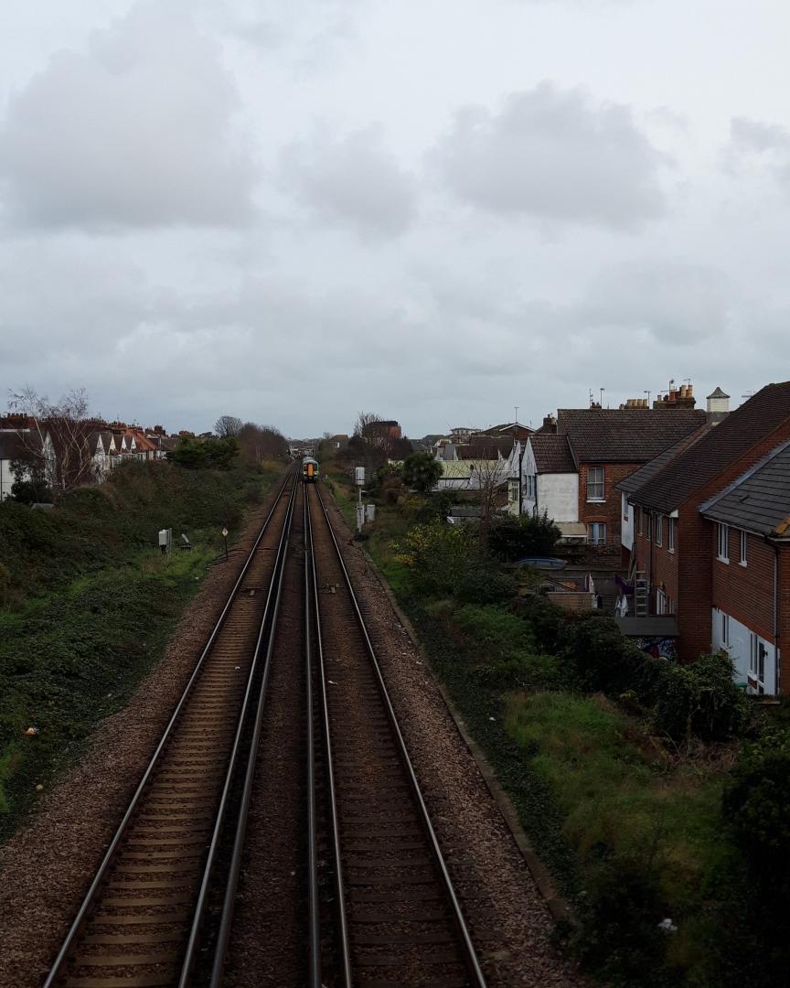 matthew_garner on Train Siding: Worthing Station in the distance. This was taken on a windy afternoon from Jacobs Ladder Footbridge