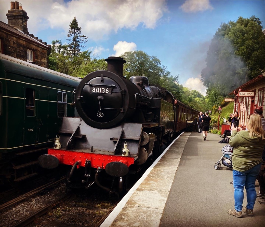 NorthernTrainboy on Train Siding: North Yorkshire Moors Railway steam train pulling in to Goathland on the 1st of June 2022