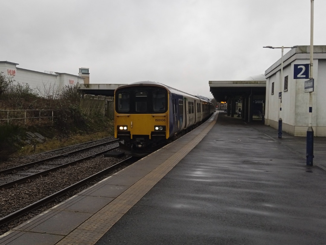 Whistlestopper on Train Siding: Northern class 150/1 No. #150106 and class 156/4 No. #156408 departing Blackburn yesterday working 2N55 1104 Bolton to
Clitheroe.