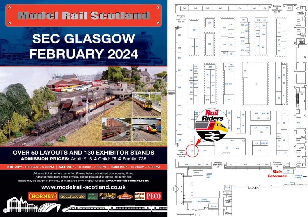 Rail Riders on Train Siding: We will be at the Model Rail Scotland Exhibition at the SECC from Friday, our stand number is A46.