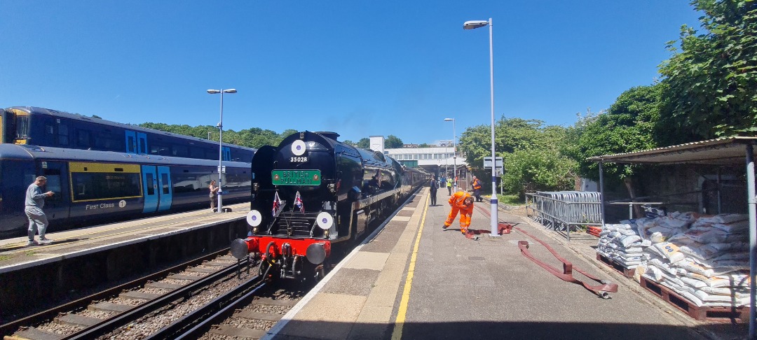 andrew1308 on Train Siding: Here are a few pictures taken by me at Dover Priory Station of 35028 Clan Line on the British Pullman Golden Age Of Travel