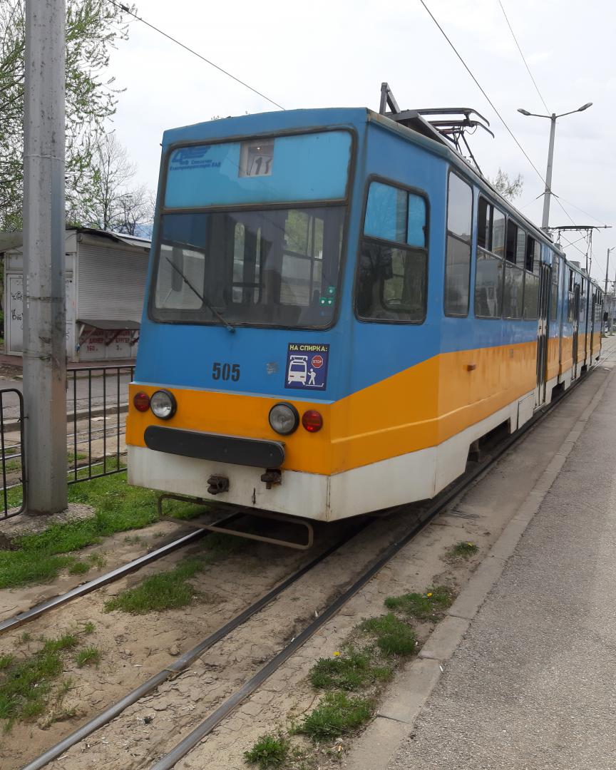 Yassen Kushev on Train Siding: T8K-503 #507,#505 on line 11 near Krasna Polyana depot in Sofia. This is the only one two-way tram type for 1009 mm gauge, but it
has...