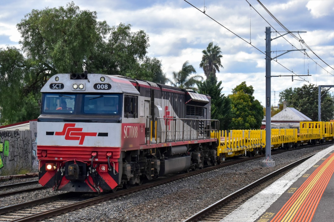 Shawn Stutsel on Train Siding: SCT's SCT008 trundles past Middle Footscray, Melbourne with a Steel Shunt, 9743v ex Dynon heading for Laverton...