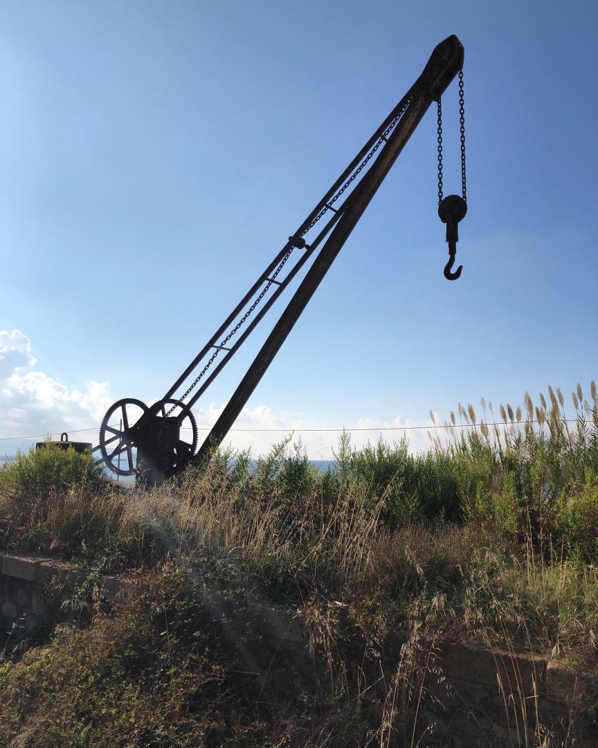 k unsworth on Train Siding: More abandoned infrastructure on the Lamezia Terme - Rosarno line , Pizzo Station, water tower, abandoned goods platform &
crane, there's...