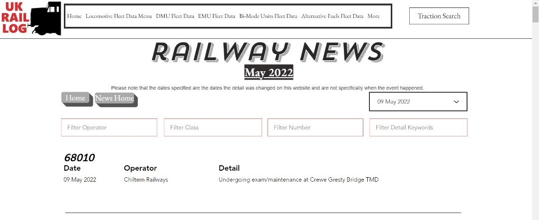 UK Rail Log on Train Siding: Today's stock update is now available in Railway News including news of another Class 319 heading for it's doom, the
first Cl. 710/1 to...