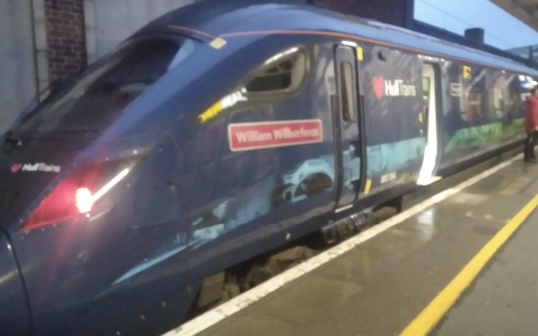 kieran harrod on Train Siding: 802304 newly named 'william Wilberforce' hull trains at doncaster station platform 1 last week.